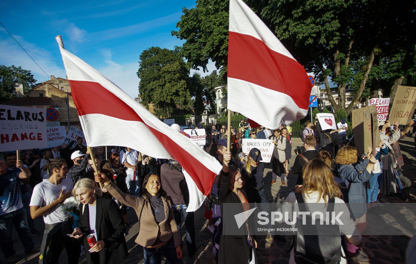 Latvia Belarus Presidential Election Protest