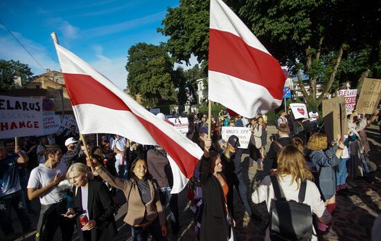 Latvia Belarus Presidential Election Protest