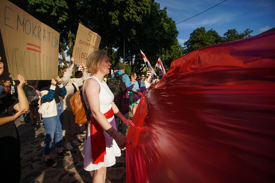 Latvia Belarus Presidential Election Protest