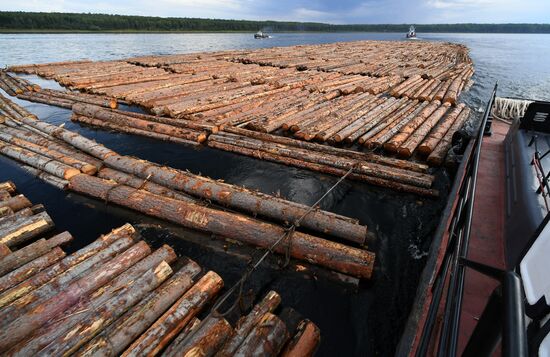 Russia Timber Rafting