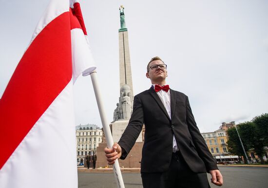 Latvia Belarus Presidential Election Protest 