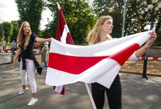 Latvia Belarus Presidential Election Protest 