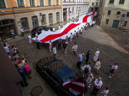 Latvia Belarus Presidential Election Protest 