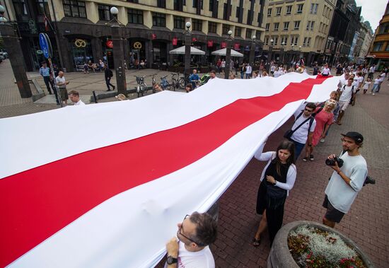 Latvia Belarus Presidential Election Protest 