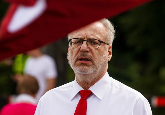 Latvia Belarus Presidential Election Protest 