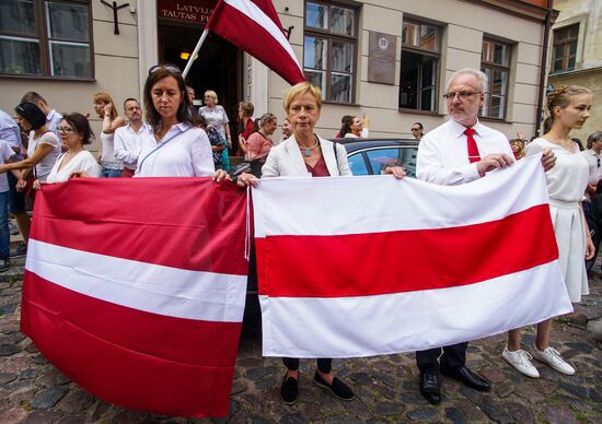Latvia Belarus Presidential Election Protest 