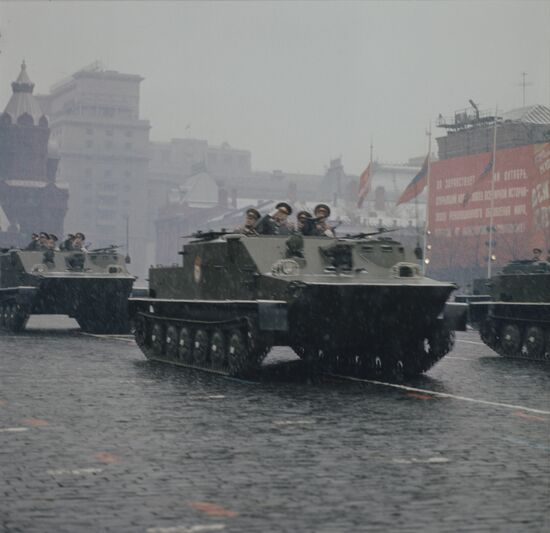 Celebrating 54th anniversary of Great October Sociaaist Revolution in Moscow
