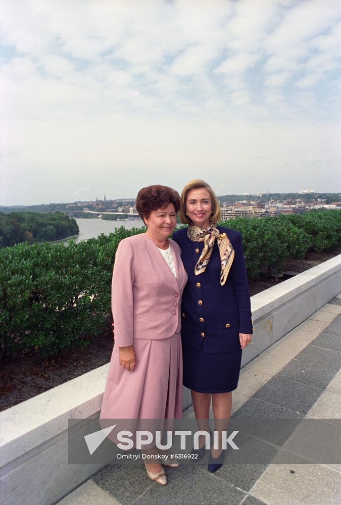 Russian President Boris Yeltsin visits USA