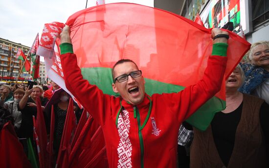 Belarus Lukashenko Supporters Rally