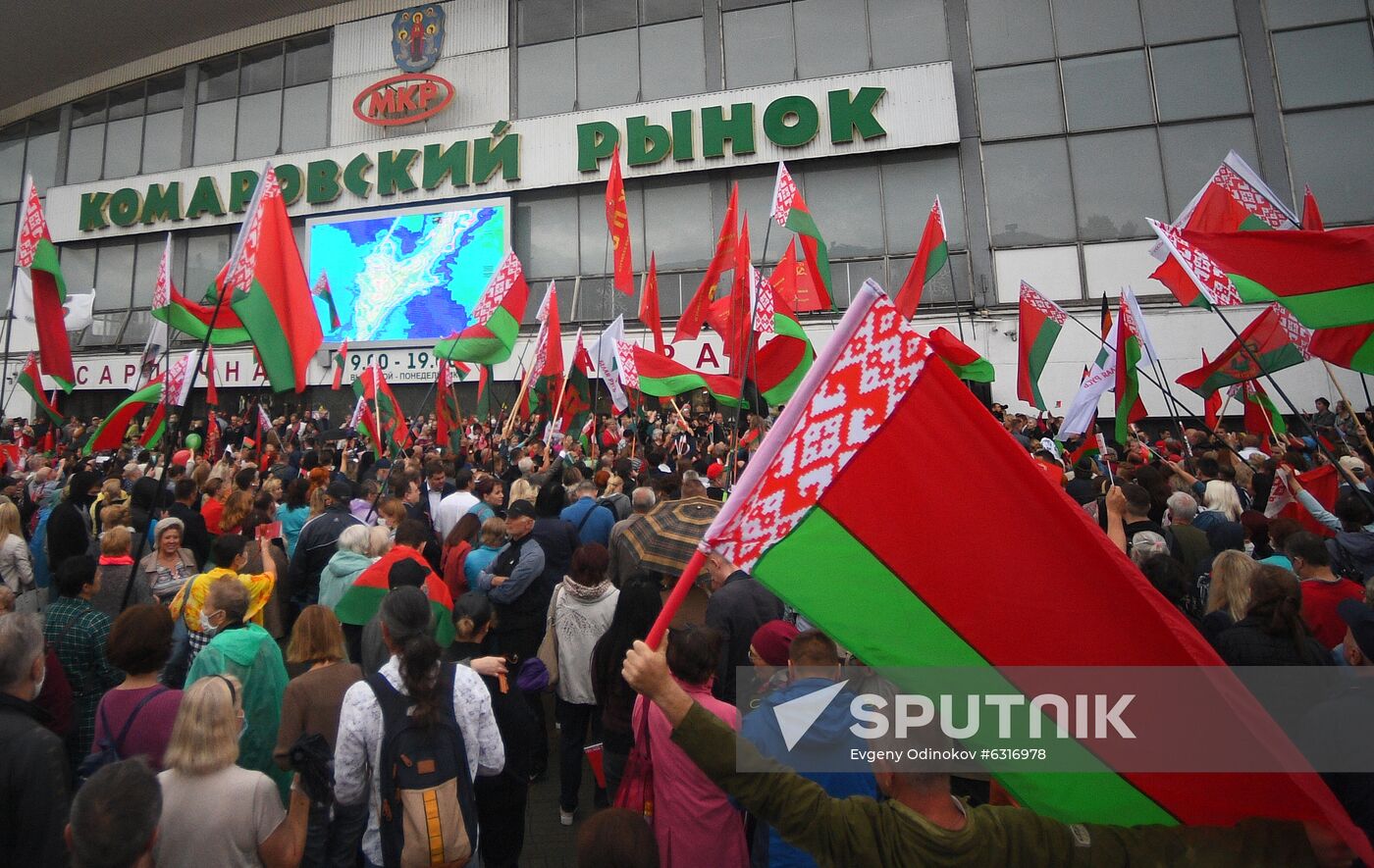 Belarus Lukashenko Supporters Rally
