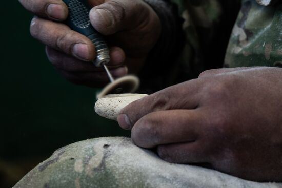 Russia Chukotka Bone Carving