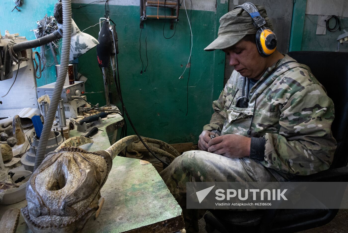 Russia Chukotka Bone Carving