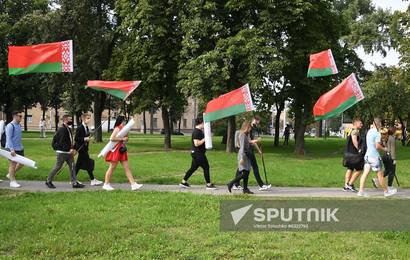 Belarus Lukashenko Supporters Rally