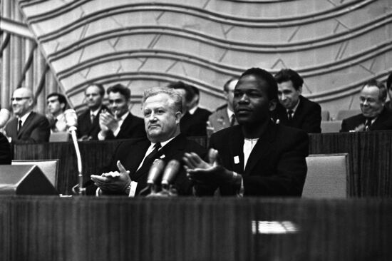Official meeting honoring second graduation class of Patrice Lumumba Peoples' Friendship University