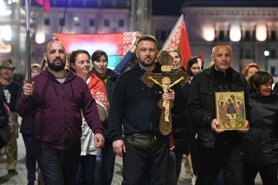 Belarus Lukashenko Supporters Rally