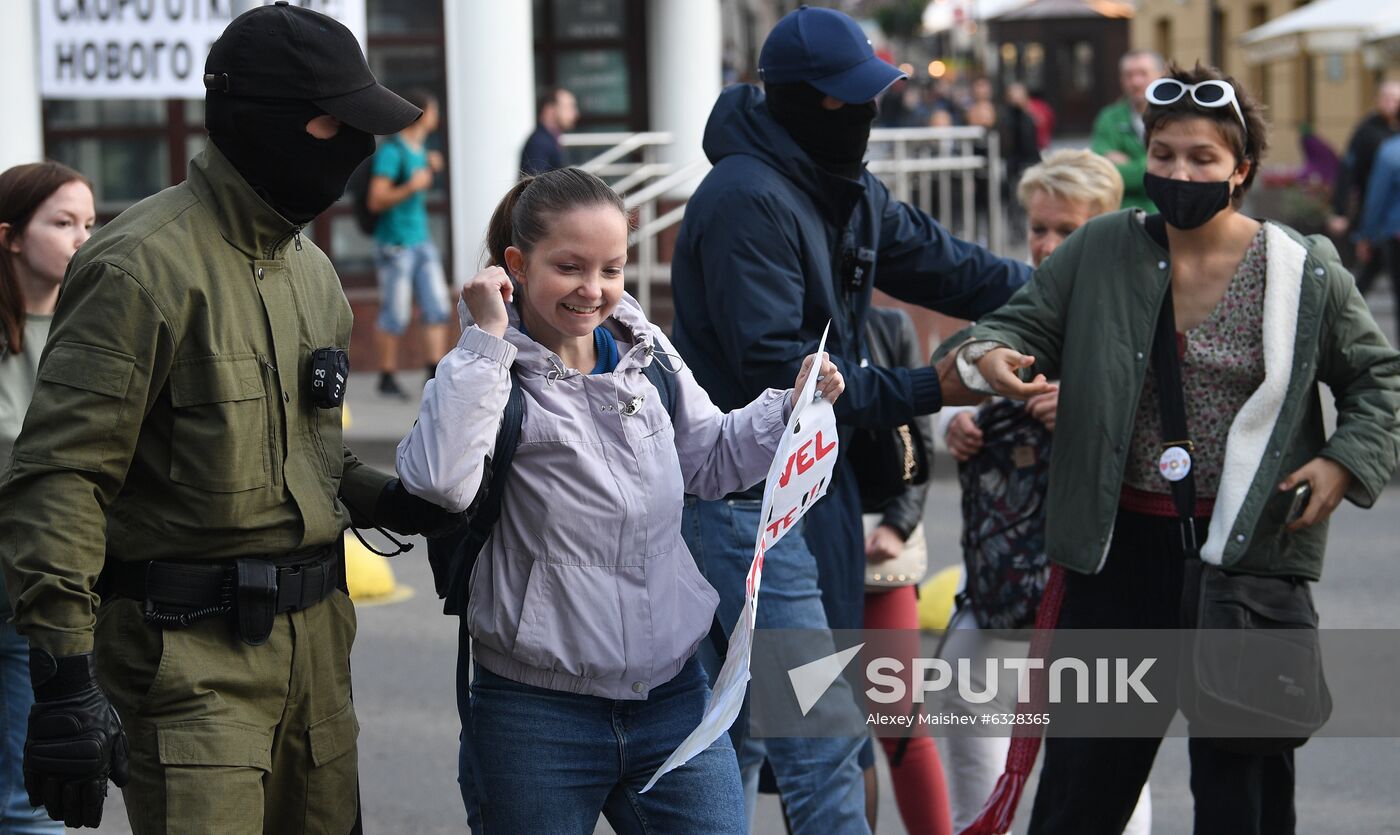 Belarus Maria Kolesnikova Supporters Rally