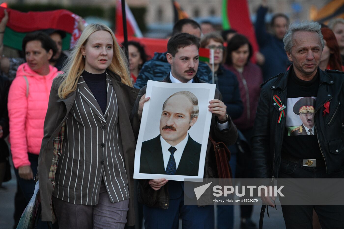Belarus Lukashenko Supporters Rally