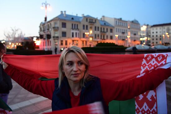 Belarus Lukashenko Supporters Rally