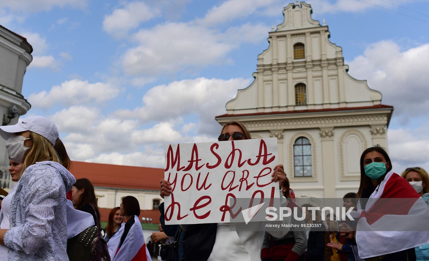 Belarus Maria Kolesnikova Supporters Rally