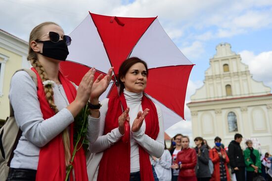 Belarus Maria Kolesnikova Supporters Rally