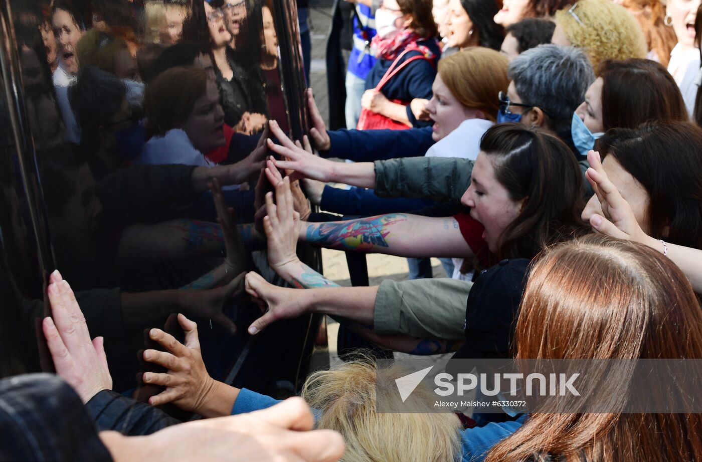 Belarus Maria Kolesnikova Supporters Rally