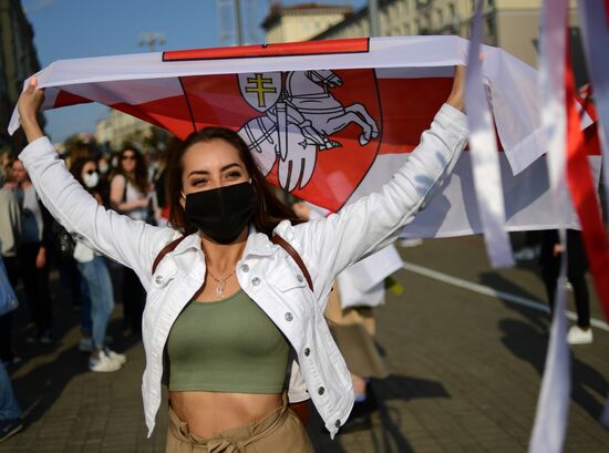 Belarus Maria Kolesnikova Supporters Rally