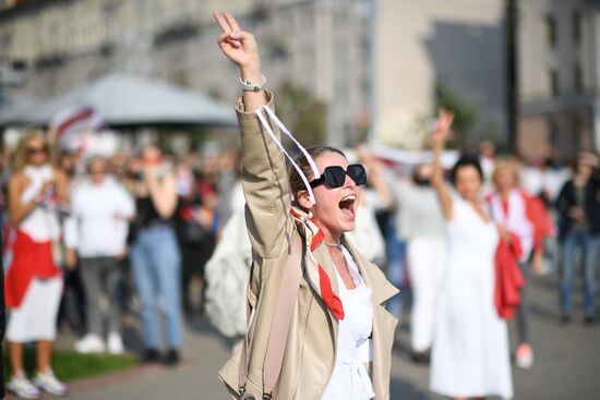 Belarus Maria Kolesnikova Supporters Rally
