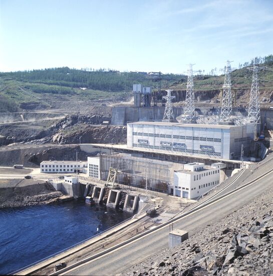 Panorama of first stage of Viyuskaya hydropower plant