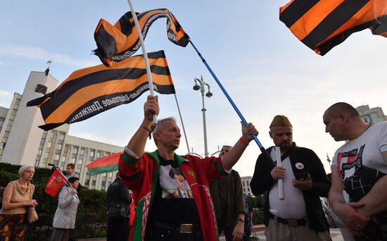 Belarus Lukashenko Supporters Rally