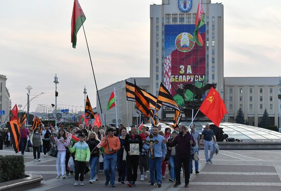 Belarus Lukashenko Supporters Rally