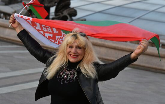 Belarus Lukashenko Supporters Rally