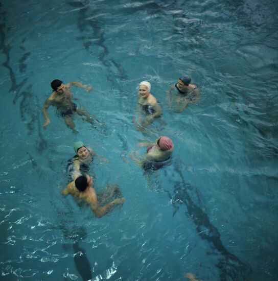 Penza Pharmaceutical Company workers at local swimming pool
