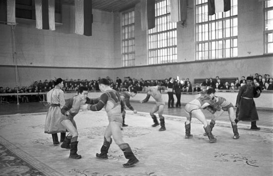 Soviet government delegation visits Mongolian People's Republic
