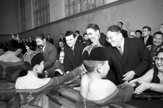 Soviet government delegation visits Mongolian People's Republic
