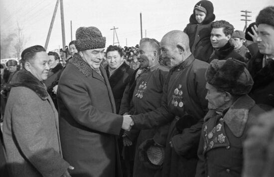Soviet government delegation visits Mongolian People's Republic