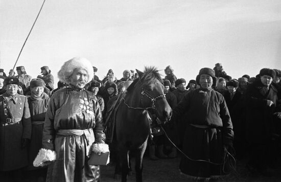 Soviet government delegation visits Mongolian People's Republic
