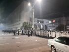 Law enforcement officers block a street during a rally against the parliamentary elections results, in Bishkek, Kyrgyzstan. Location: Kyrgyzstan, Bishkek. Author: Elaman Karymshakov/Sputnik. Kyrgyzstan Parliamentary Elections Protest