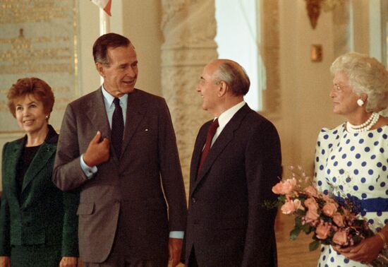 US President George Bush on official visit to USSR