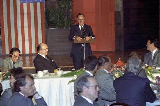 US President George Bush on official visit to USSR