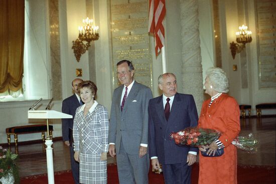 US President George Bush on official visit to USSR