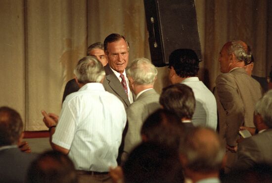 US President George Bush on official visit to USSR