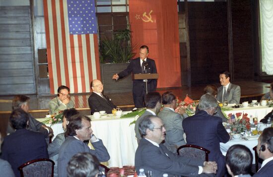 US President George Bush on official visit to USSR