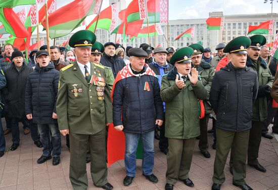 Belarus Lukashenko Supporters Rally