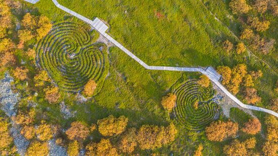 Stone mazes on the Bolshoi and Maly Zayatsky islands in the Arkhangelsk Region.