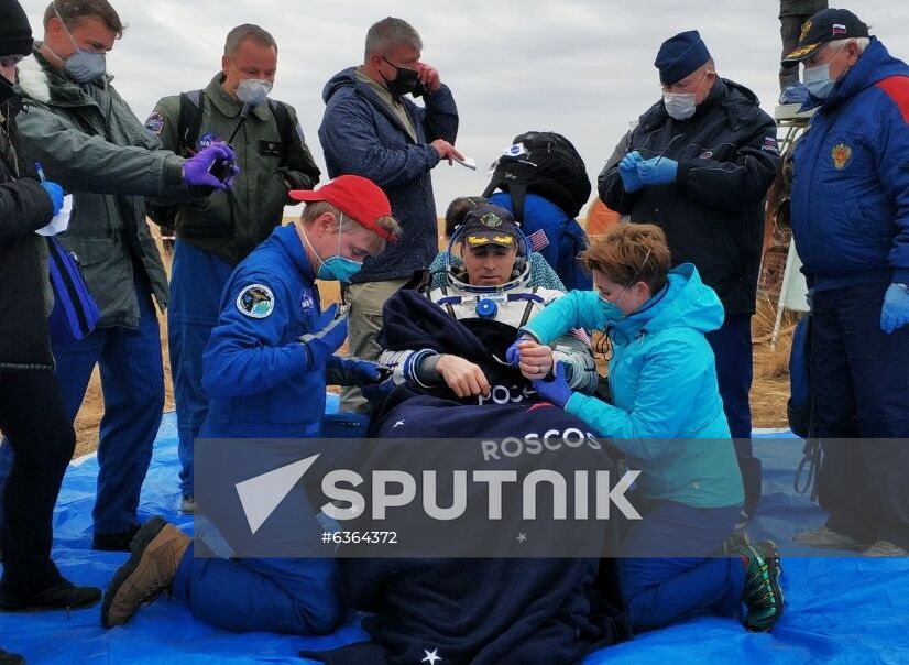 Kazakhstan Russia Space Station Crew Landing