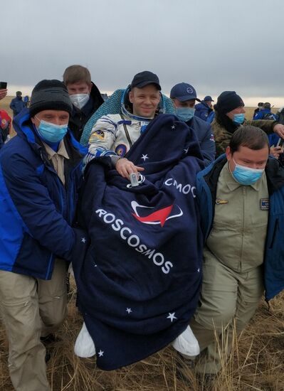 Kazakhstan Russia Space Station Crew Landing