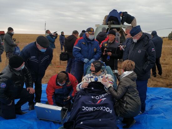 Kazakhstan Russia Space Station Crew Landing