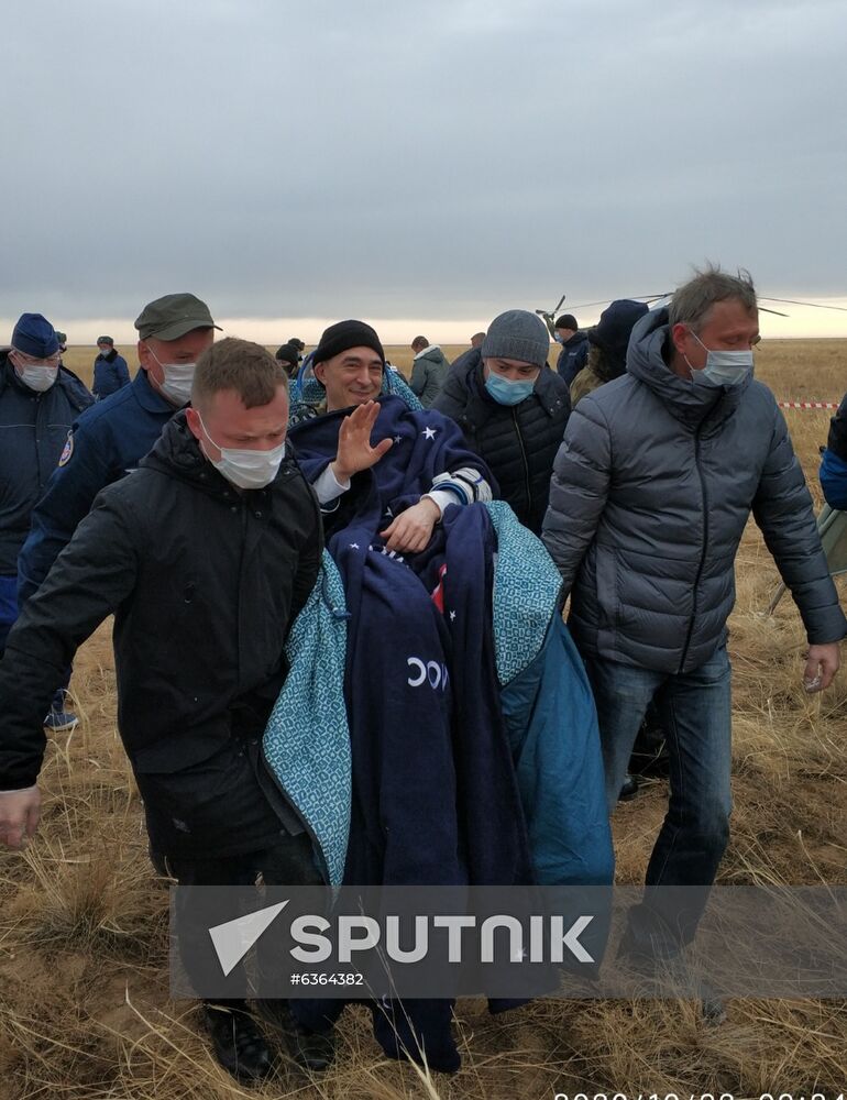 Kazakhstan Russia Space Station Crew Landing