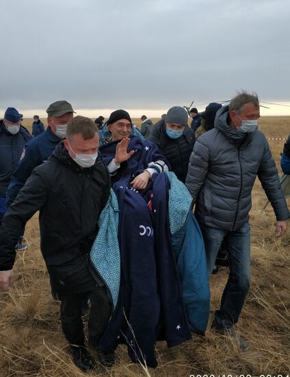 Kazakhstan Russia Space Station Crew Landing