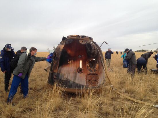 Kazakhstan Russia Space Station Crew Landing